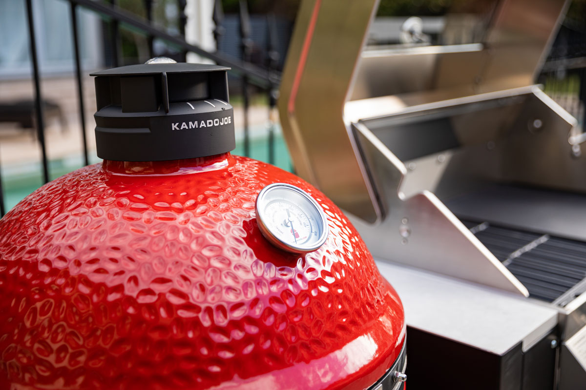 Kamado Joe installed in a Stonewood Outdoor Kitchen